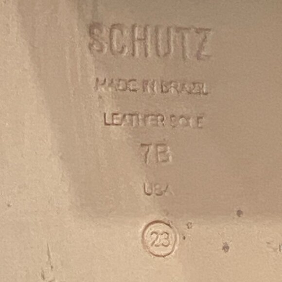 Schutz Womens 7B Analeah Knee-High Boots Croc Embossed Leather Egg Shell Western - Picture 7 of 10